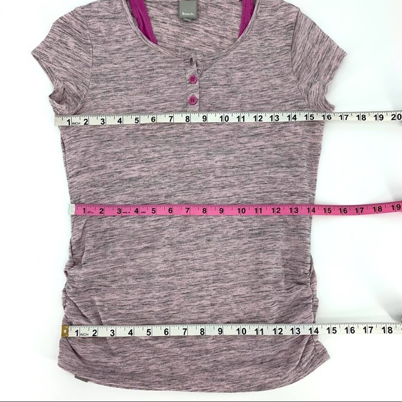 2/$25 Bench Girl's Pink and Grey Short Sleeve Layered T-Shirt, 13/14 - Picture 10 of 16
